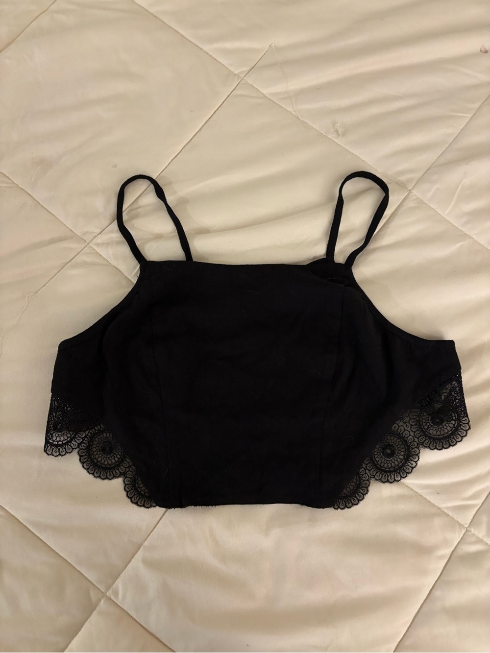 Free People Black Lace Crop Top